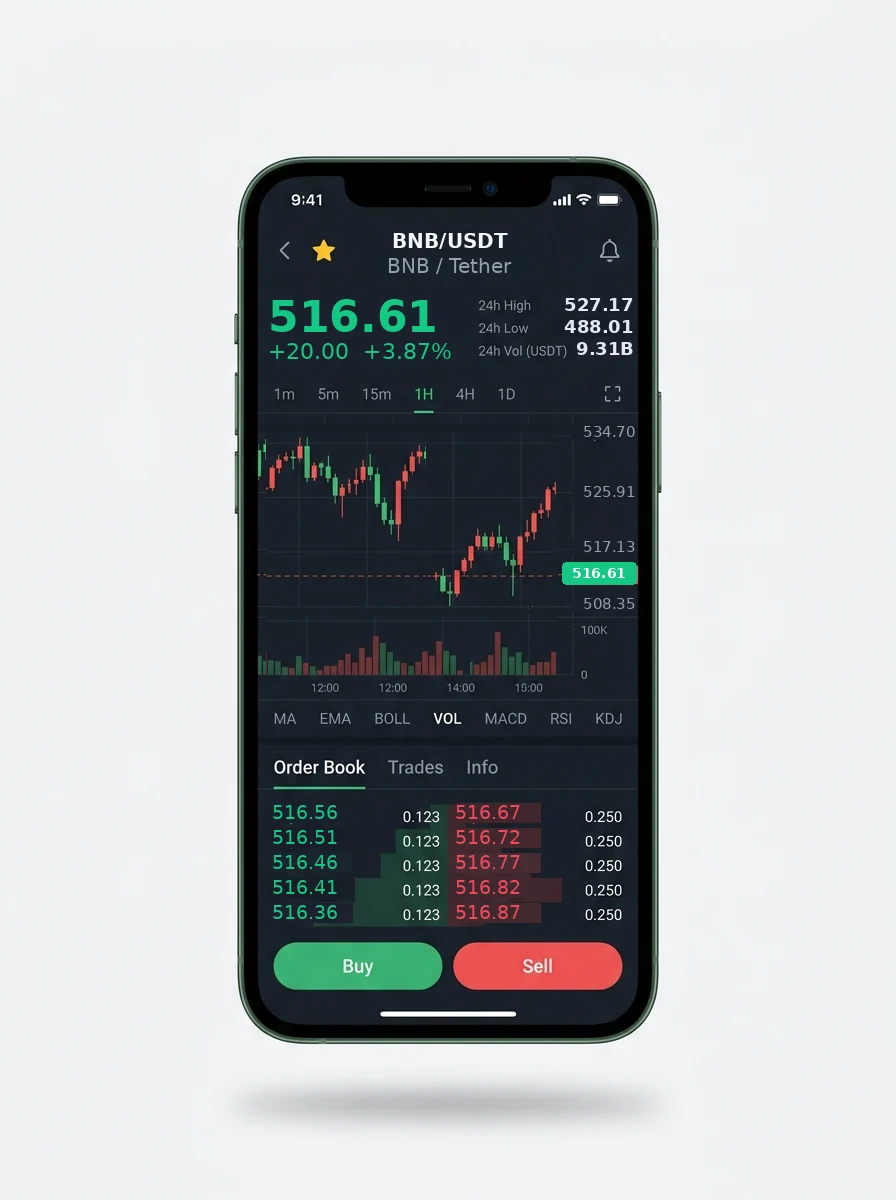 The same portfolio view on a phone screen
